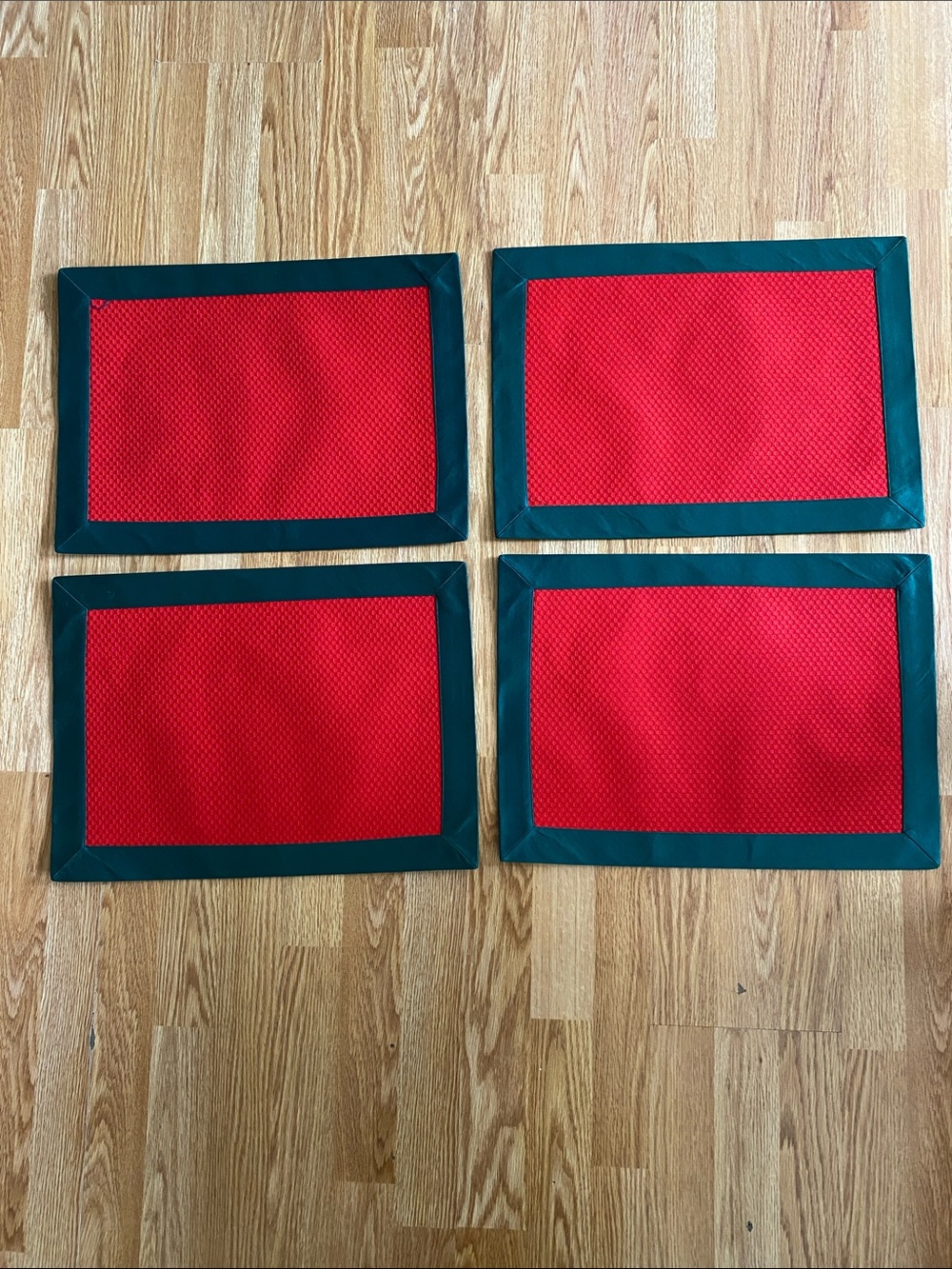 5 for $25! Holiday Red and Green Reversible Placemats - Set of 4